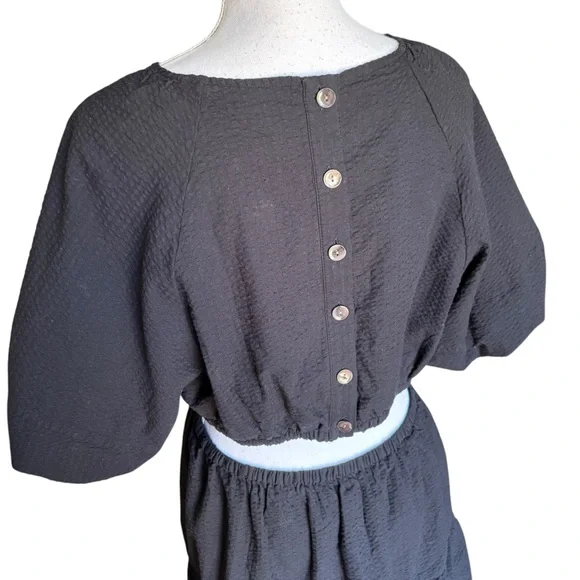 Madewell Seersucker Cut Out Back Dress- Size Large - Picture 7 of 16